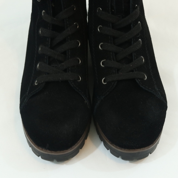 Crown Vintage Black Suede Leather Otter Combat Boots - Picture 6 of 8